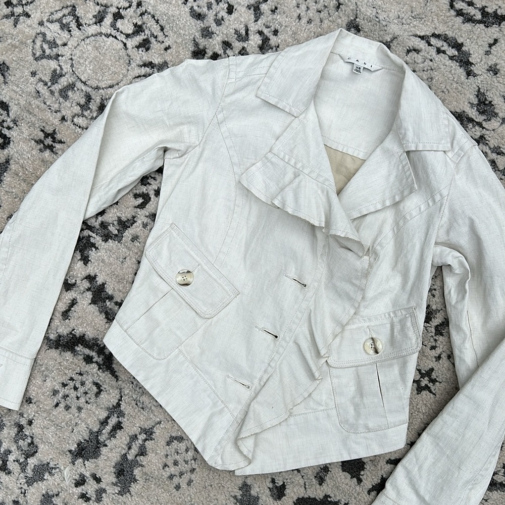 CAbi • 325 Linen Ruffle Up Jacket - Picture 7 of 9